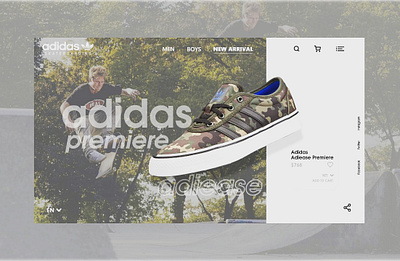 Adidas skateboarding landing page adobexd landingpage uidaily uidesign uiinspiration uiux uxdesign webdesign websitedesign