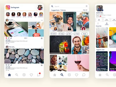Instagram redesigned adobexd app app design app redesign beginner behance branding branding design creativity design designer dribbble instagram productdesign prototype redesign redesign concept social media design ui ui ux