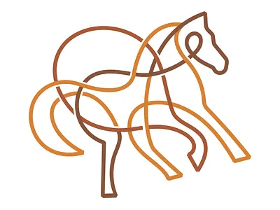 Horse mark animal brand branding design horse illustration lines logo logotype monogram monoline orange symbol