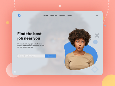 Tech Job Hero blur design dribbble job jobfinder jobs jobs in india jobsite minimal modern search typography ui ux web website