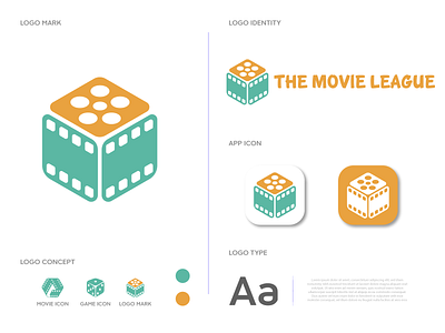 The movie league logo app art brand identity branding dice logo film logo flat icon illustration logo logo trends 2020 logomark logotype ludo minimal movie app movie league reel logo ui web