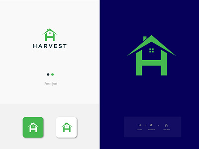 Harvest Logo app branding design flat illustration logo minimal typography vector website