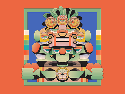 Divine aztec character characterdesign god illustration illustrator myth