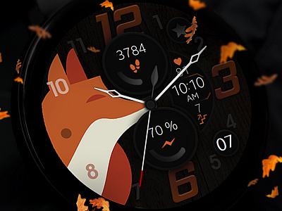 Fox - Autumn Watch Face active autumn classic design digital electronics fox galaxy watch galaxywatch graphic design illustration samsung smart smartwatch sport tech technology watch watchface wearable