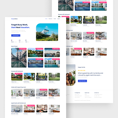 Web Design (StayCation) accommodation holiday design landing page travel agency uiux web design website design