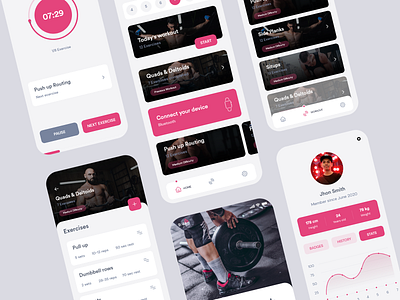 Fitness Workout App UI Kit branding design fitness fitness app gym gym app ios ios 14 ios app mobile ui product ui ux work workout workout app yoga yoga app