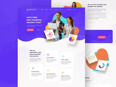 Folix - Agency Landing Page 2020 trend agency agency website all app color gradient landingpage mobile mockup design typography ui uidesign uiux user experience userinterface ux uxdesign web design website