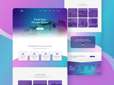 Real Estate Agency Landing Page Design best real estate websites branding clean ui design graphicdesign home buy sale website landing page design real estate agency realestate realestate website responsive design ui web design