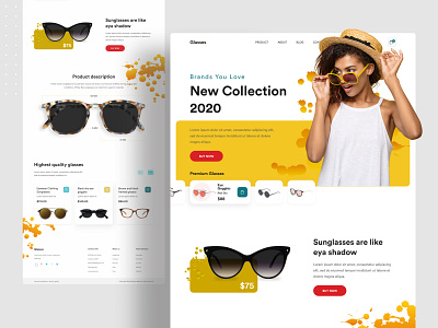 Product Landing Concept 2020 trend clean creative design system designs dribbble best shot homepage landing page landingpage minimal minimalist popular popular design sunglasses ui uidesign uiux web web design website