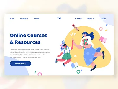 UI Illustration Theme Design｜Education design education graphic illustration landing page ui web
