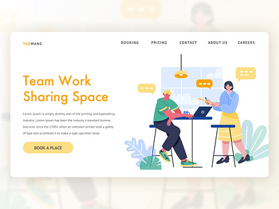 UI Illustration Theme Design｜Work design graphic illustration landing page ui web
