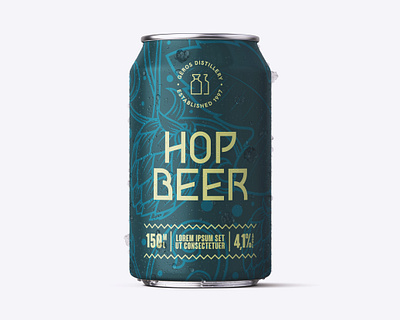 Beer Can Hop Beer beer beer can beer label brewery creative creativity design designer graphic design label label design labeldesign modern typography