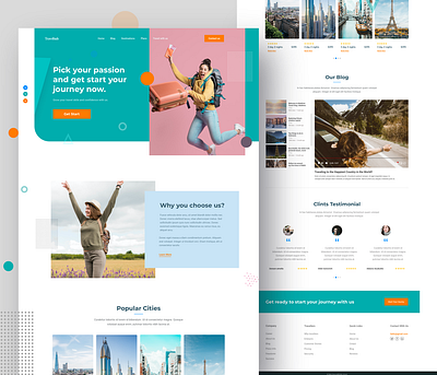 Travel Landing page homepage landing page landingpage mockup nature photography software travel travel agency travel blog travel guide travel web travel websit traveling trip planner ui ux vacation website website design