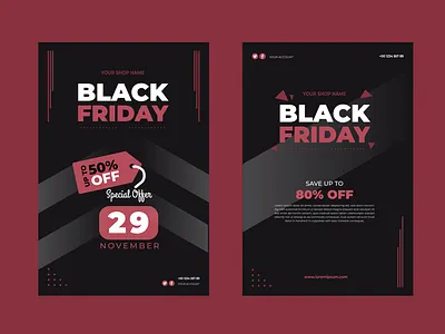 Flat design black friday flyer template black friday branding design fashion illustration typography ui vector web