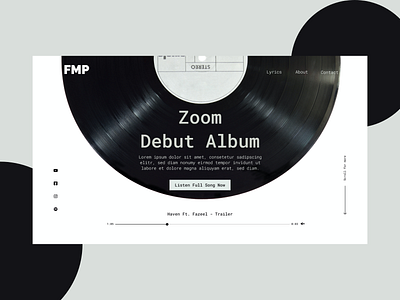 Album Landing Page album app branding card design clean clean ui dailyui design flat illustration landing page landing page design minimal modern ui ui design ux ux ui websites