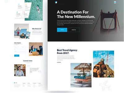 Travel Agency Landing page branding hellodribbble homepage landing page landing page design landing page ui travel travel agency travel blog travel guide travel packages traveling trip trip planner typography ui vacation web design website design
