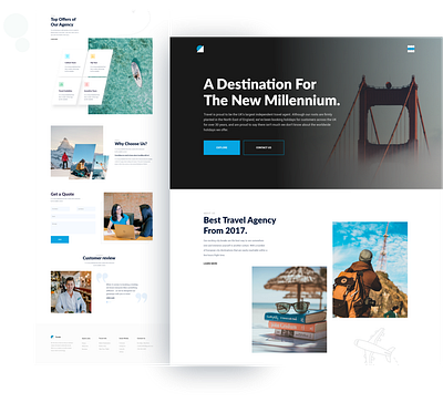 Travel Agency Landing page branding hellodribbble homepage landing page landing page design landing page ui travel travel agency travel blog travel guide travel packages traveling trip trip planner typography ui vacation web design website design