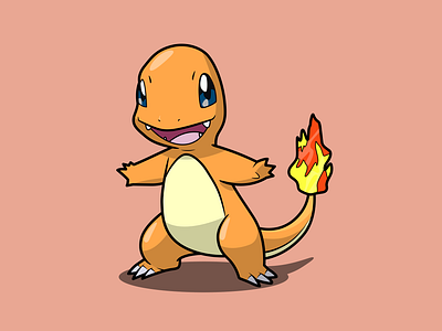 Charmander cartoon cartoon character cartoon illustration design flat illustration minimal pokemon pokemon go pokemongo pokémon vector