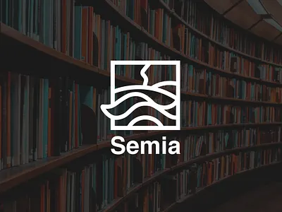 Semia bookstore branding editorial elegant flat hills identity illustrator logo logo design logotype mark minimal modern publishing house square symbol thunder typogaphy wave