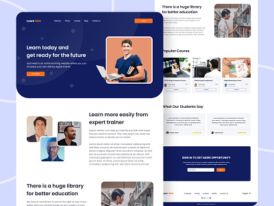 Online Learning Website UI Design app course development course development course landing page mobile app ui online learning school management ui uidesign user interface uxdesign uxui website