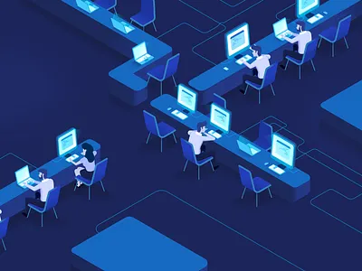 Coding Team design flat illustration website