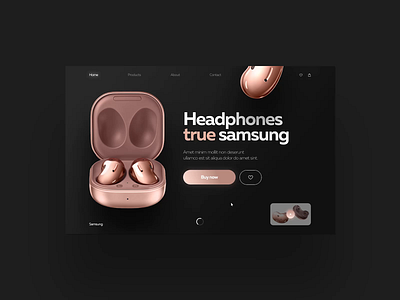 Samsung true wireless / Concept animation black design headphones music shop ui ui design webdesign website