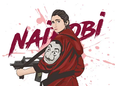 NAIROBI • Le Casa De Papel Illustration • Money Heist design design art digital art digital design digital illustration digital painting digitalart face illustration illustration illustration art illustrations illustrator logo logo design logo designer vector vector art vector illustration vectorart