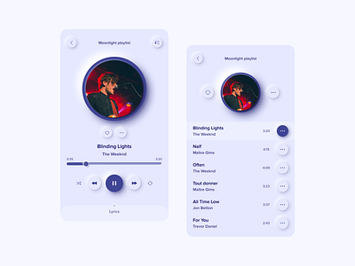 DailyUI 009 Music player dailyui dailyui009 dailyuichallenge music music app musicplayer neumorphism player player ui skeumorphism