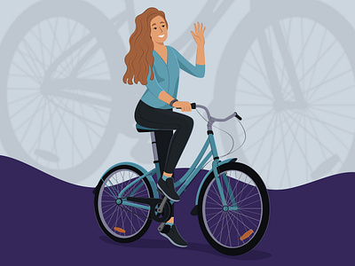 Vincycle branding bycicle character character design design girl hi illustration illustrator turquoise vector vinnytsia wacom