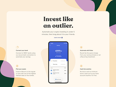 Donut app bold crypto mobile product serif ui web website