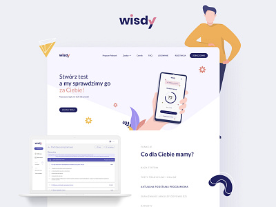 Wisdy landing page app clean design education graphic illustration landing page ui webdesign website