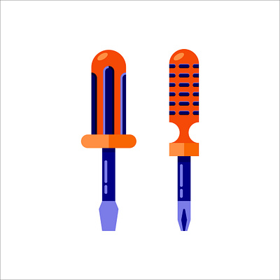 Screwdriver cruciform designs flat flat illustration flatdesign illustration tools vectors