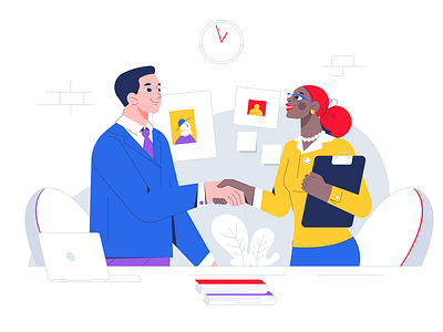 Realty assist agreement business handshake illustration ui ux web