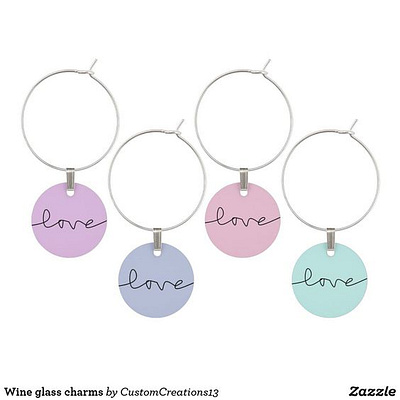 Wine glass charms charms forher gifts glasscharms love wine winelover zazzle