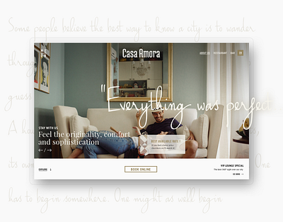 Casa Amora [ website ] concept design hotel ui ux website