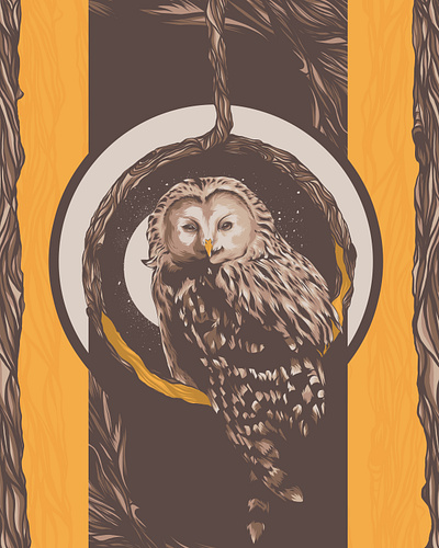 Harvester animal art brown design gold illustration owl owl illustration packaging poster art poster design posters vector