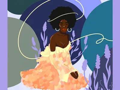 Lavender Girl artwork characterdesign color palette digital design digital drawing flat design illustration procreate procreate illustration women illustration