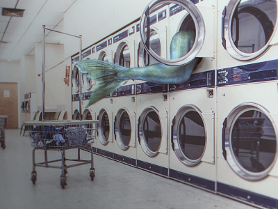 Lavanderie art fantasy fish out of water laundromat laundry mermaid mythology photo manipulation self service surreal washing