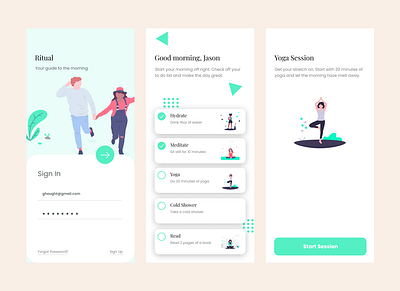 Ritual - Wellness Mobile App Concept app health mobile app mobile design ritual wellness