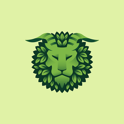 Humbaba adobe branding design ecologic ecological green icon illustration illustrator leaf lion logo vector