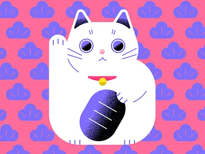 Lucky charm cat animal cat colorful design graphic illustration