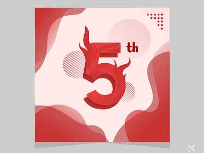 5th 5 logo logo design number