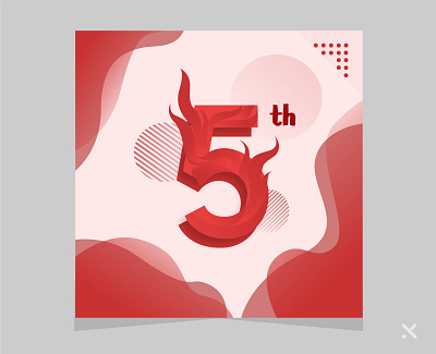 5th 5 logo logo design number