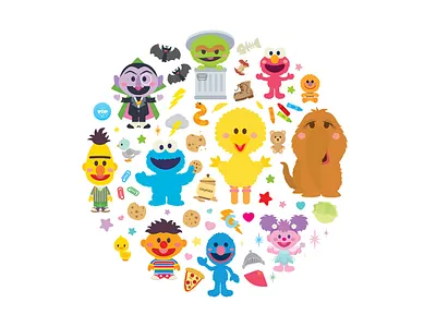 Sesame Street adobe illustrator character design cute illustration jerrod maruyama jmaruyama kawaii sesame street vector