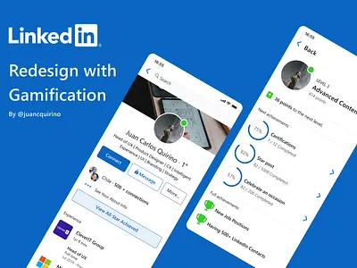 FREE Linkedin Profile Gamification free freebie freebies gamification linkedin mobile profile redesign ui