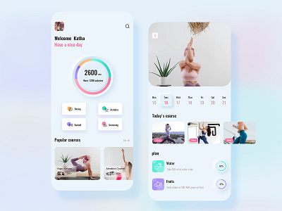 Fitness app app design ui