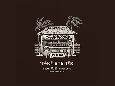The Monsoon Room branding branding agency california illustration logo long beach tiki bar typography visual identity