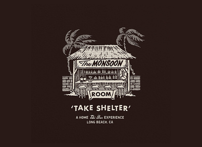 The Monsoon Room branding branding agency california illustration logo long beach tiki bar typography visual identity