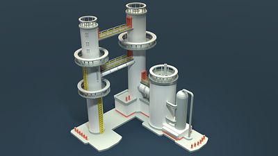 Asset Forge Daily build: Refinery 3d art asset forge blender3d illustration industrial low poly refinery render