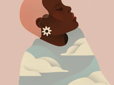 Above the Clouds digital art illustration pentadeca portrait woman